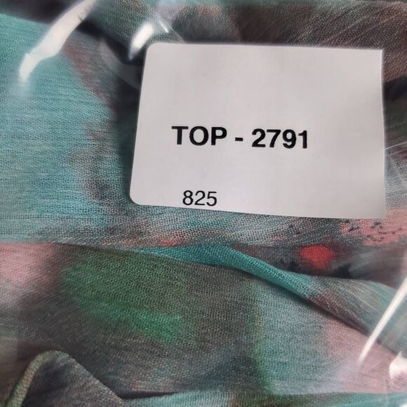 Zac & Rachel Women’s Floral Sheer Blouse Tie Neck Long Sleeve L - Picture 7 of 7